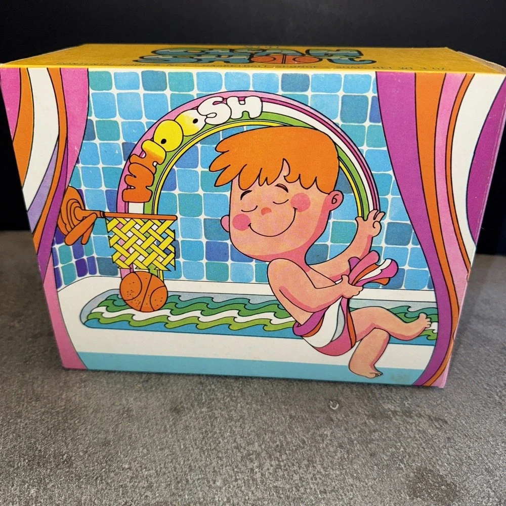 Vintage Avon Clean Shot Hoop Basketball Sponge and Soap 1970 Bathtub Game NEW